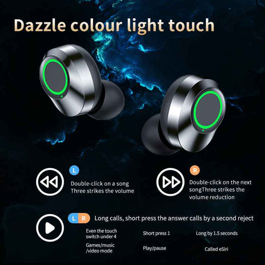 YD03 Kabelloses Bluetooth-kompatibles Headset TWS mit großem, intelligentem Digitaldisplay und Atemlichtfunktion im Ohr
