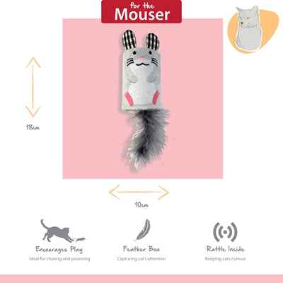 Happy Pet Tabby Patch Maus Klappern Und Rollen Grau