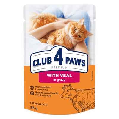 Club 4 Paws Premium-Beutel Für Erwachsene Kalbfleisch In Sauce