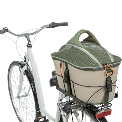 Trixie Fahrradkorb Für Gepäckträger Aus Polyester, Olivgrün/Beige