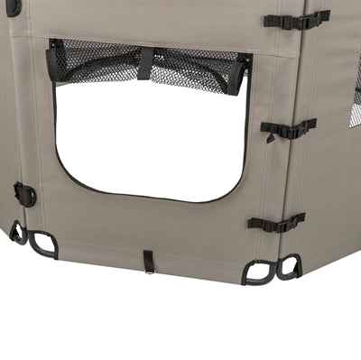 Trixie Faltbarer Campingzaun Ren, 8 Elemente, Grau/Schwarz