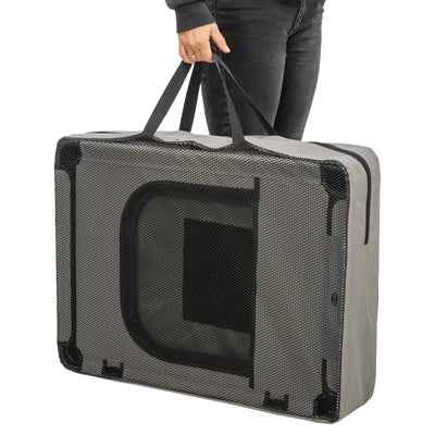 Trixie Faltbarer Campingzaun Ren, 8 Elemente, Grau/Schwarz