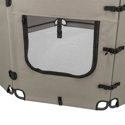 Trixie Faltbarer Campingzaun Ren, 8 Elemente, Grau/Schwarz