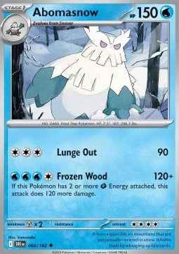 Spielkarte Pokemon Abomasnow Englisch kein Original