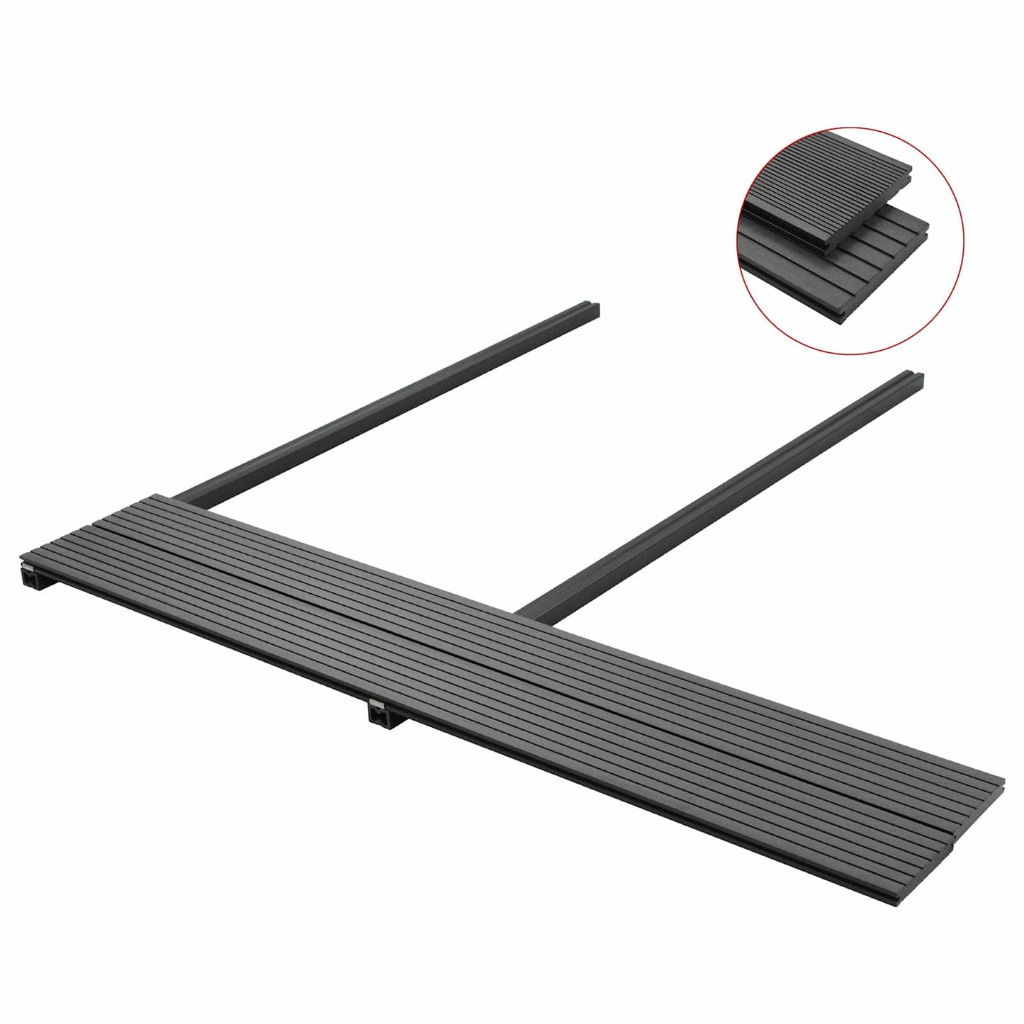 Terrassendiele 6 Pcs Grau Wpc