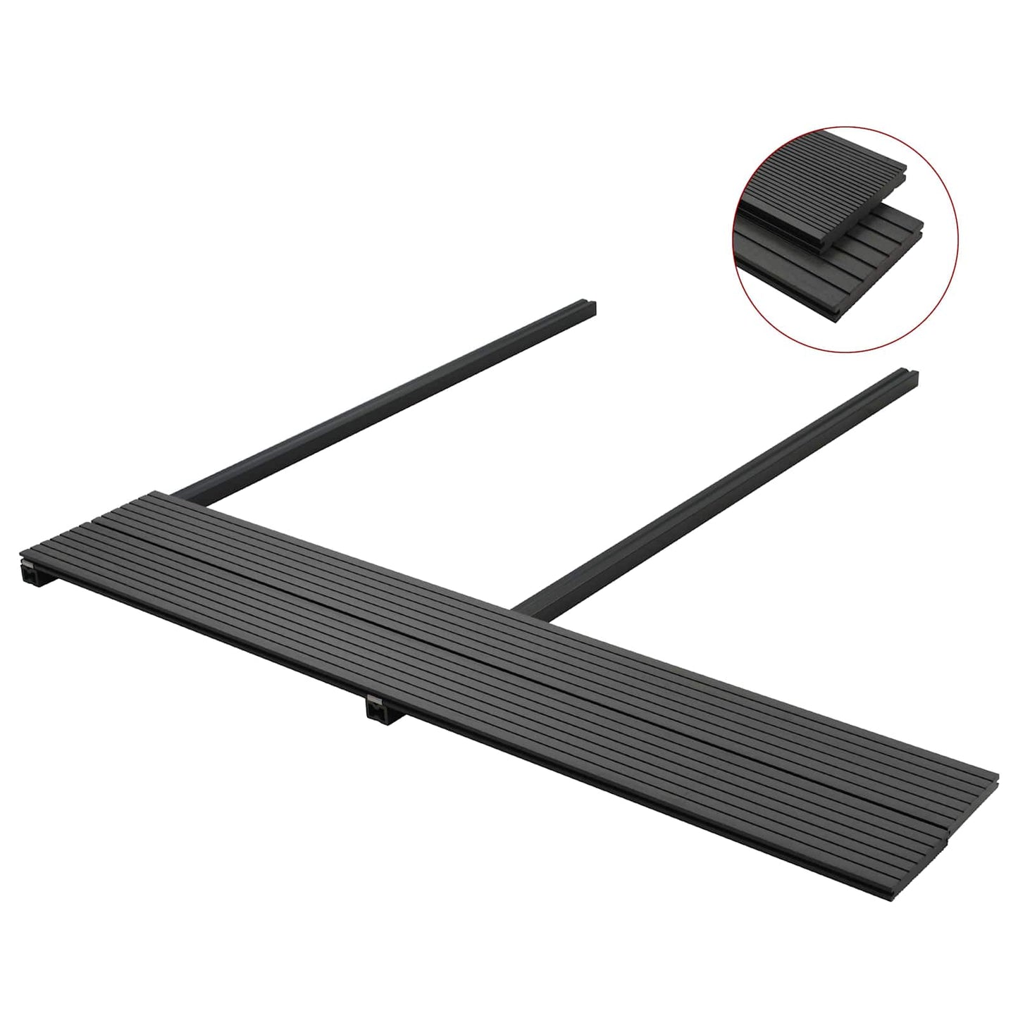 Terrassendiele 4 Pcs Schwarz Wpc
