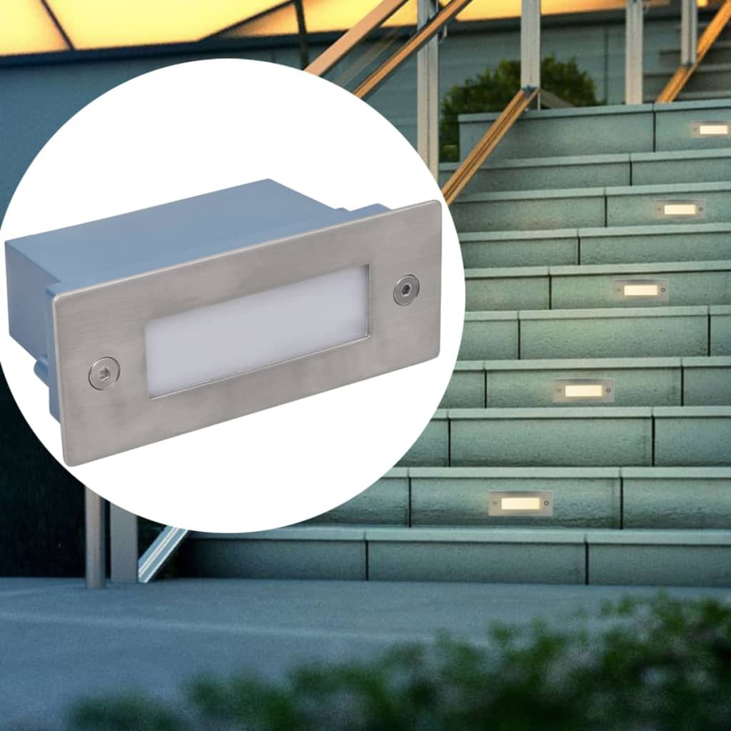 Led-Wandeinbauleuchten Für Treppen 6 Stk. 44X111X56 Mm