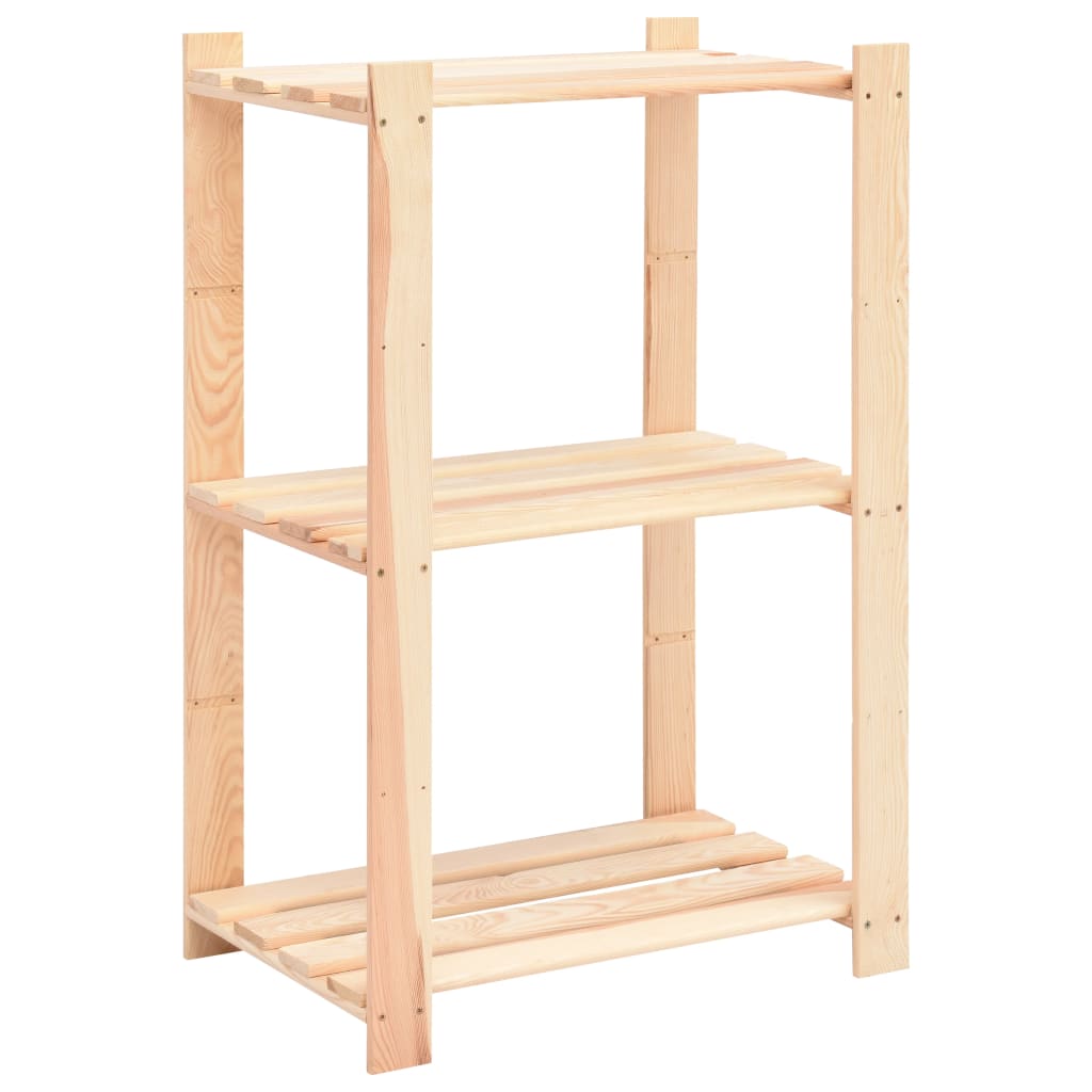 Lagerregale 3 Böden 2 Stk. 60X38X90Cm Massivholz Kiefer 150Kg