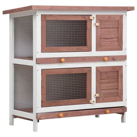Kaninchenstall 4 Türen Holz