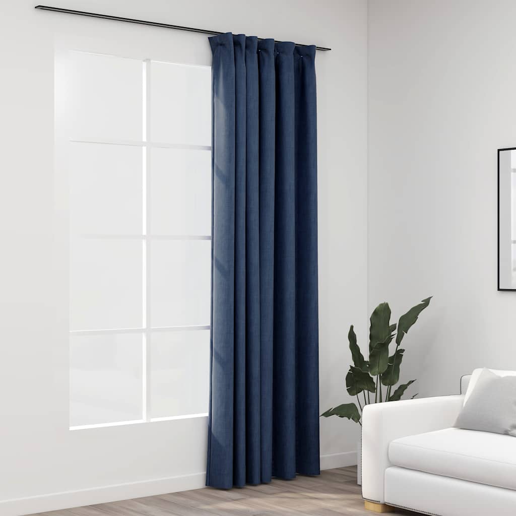 Verdunkelungsvorhang Mit Haken Leinenoptik 290X245 Cm