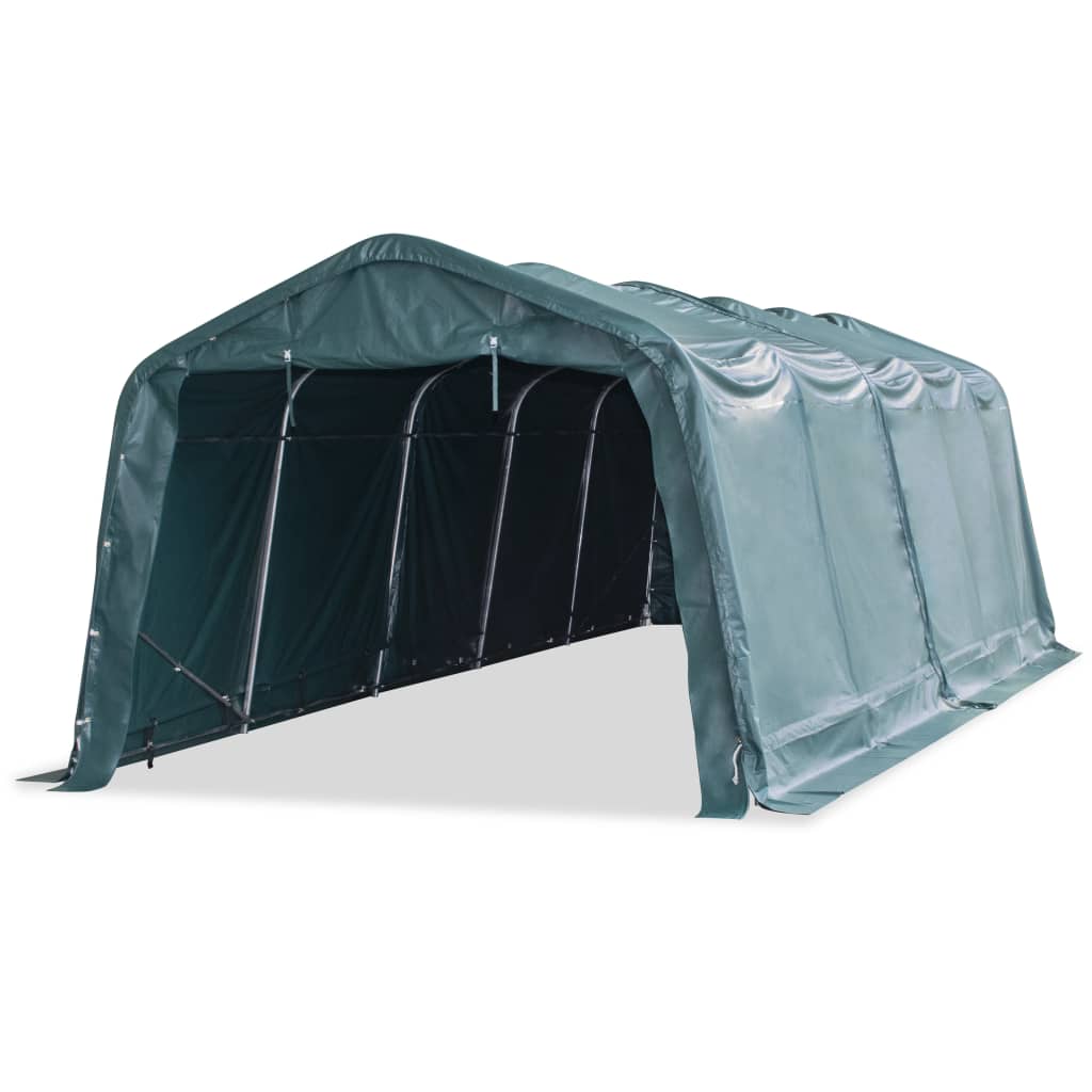 Weidezelt Pvc 550 G/M² 3,3×8 M Dunkelgrün