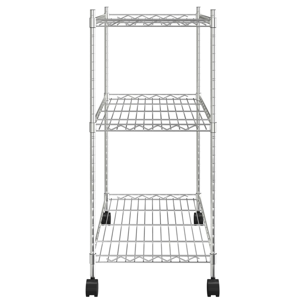 Lagerregal Mit 3 Böden Und Rollen Vert 150 Kg Chrom