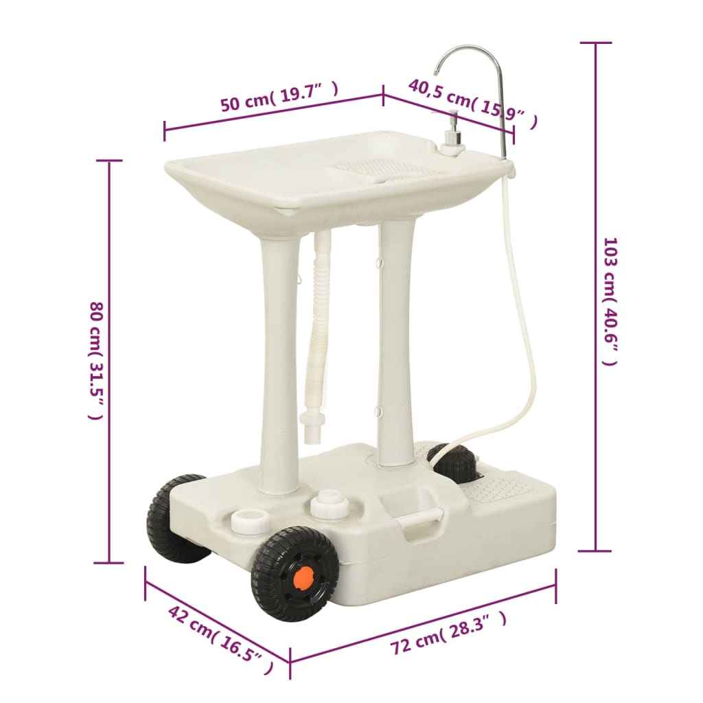 Camping-Handwaschbecken Mit Spender 35 L Grau