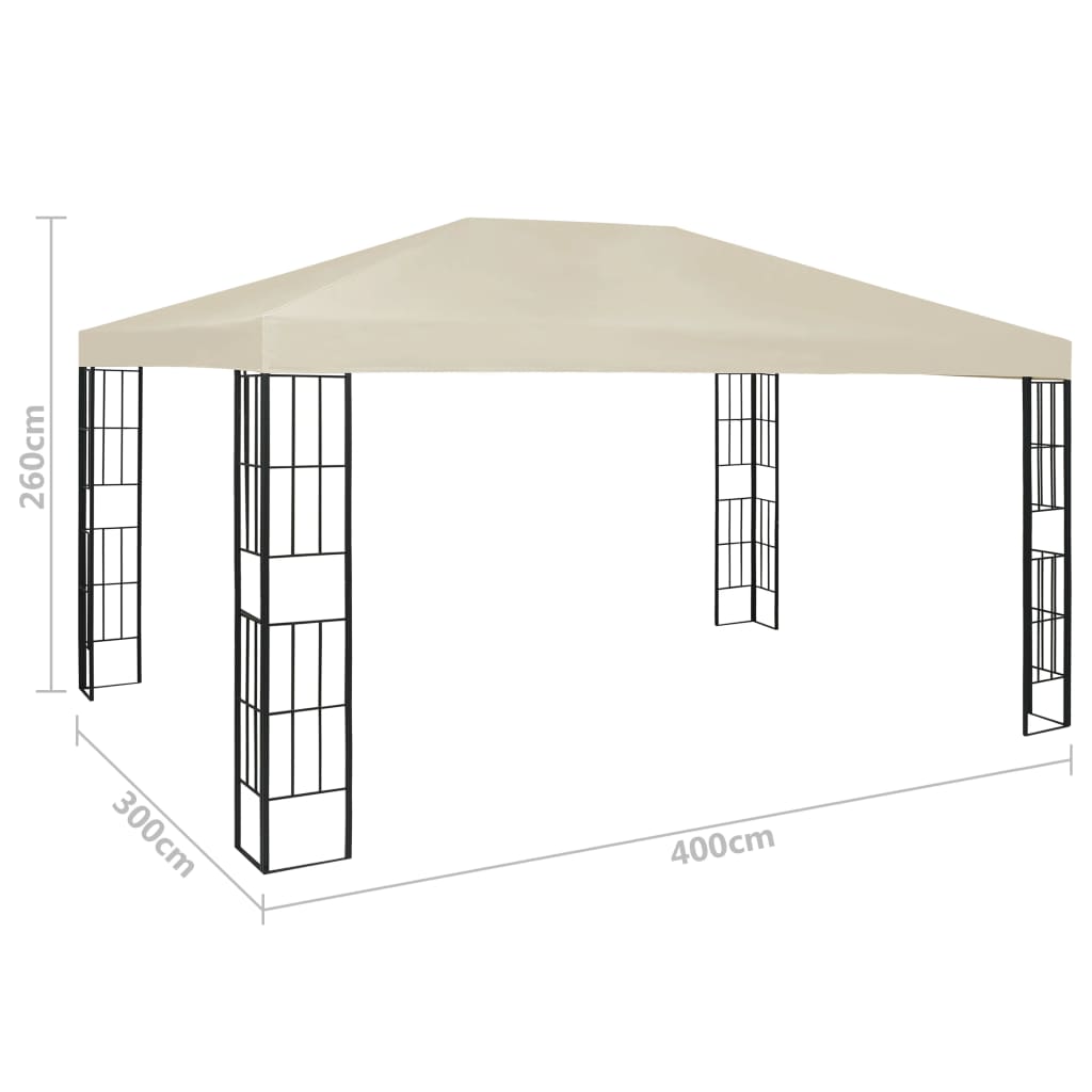 Pavillon Mit Led-Lichterkette Weiß