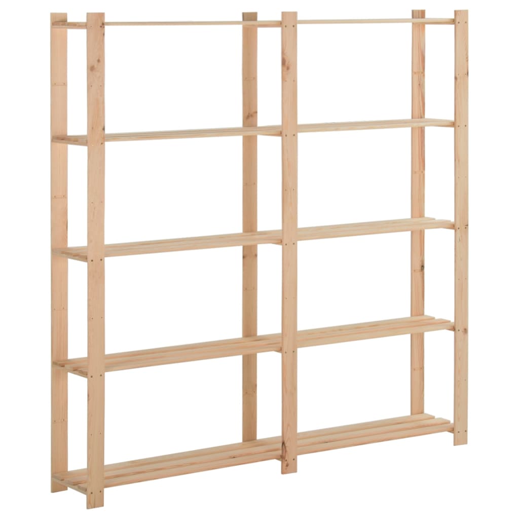 Lagerregal Mit 5 Böden 80X28,5X170 Cm Massivholz Kiefer Natur