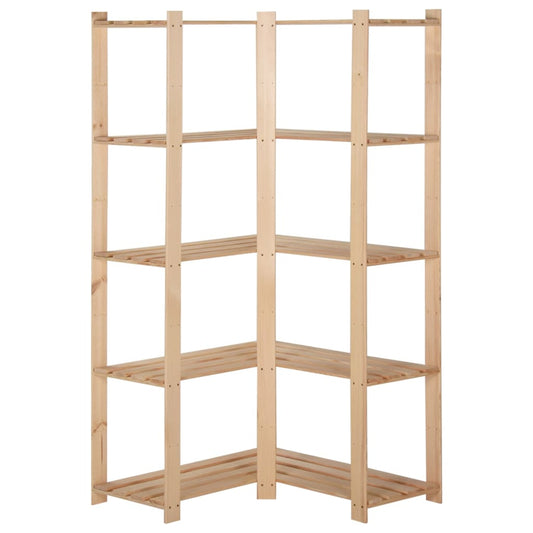 Eck-Lagerregal Mit 5 Böden 82,5X82,5X170 Cm Massivholz Kiefer