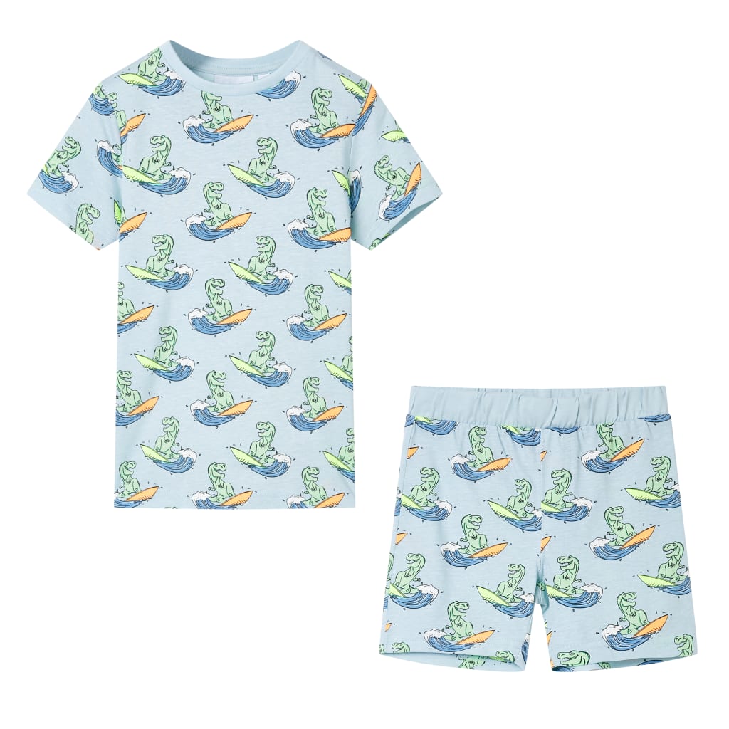 Kinderpyjama Mit Kurzen Ärmeln Hellblau 128