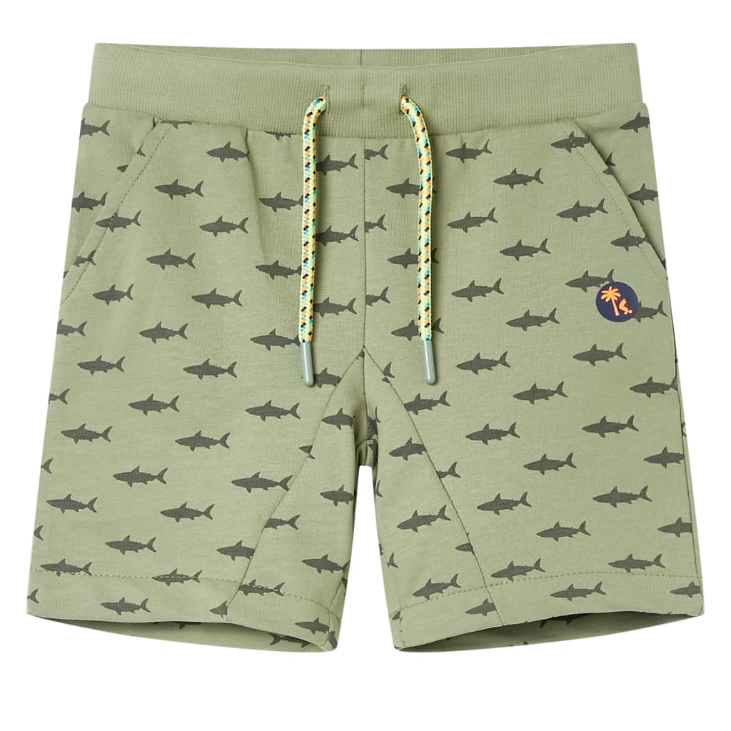 Kindershorts Mit Kordelzug Hellkhaki Melange 116