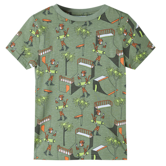 Kinderpyjama Mit Kurzen Ärmeln Hellkhaki 92