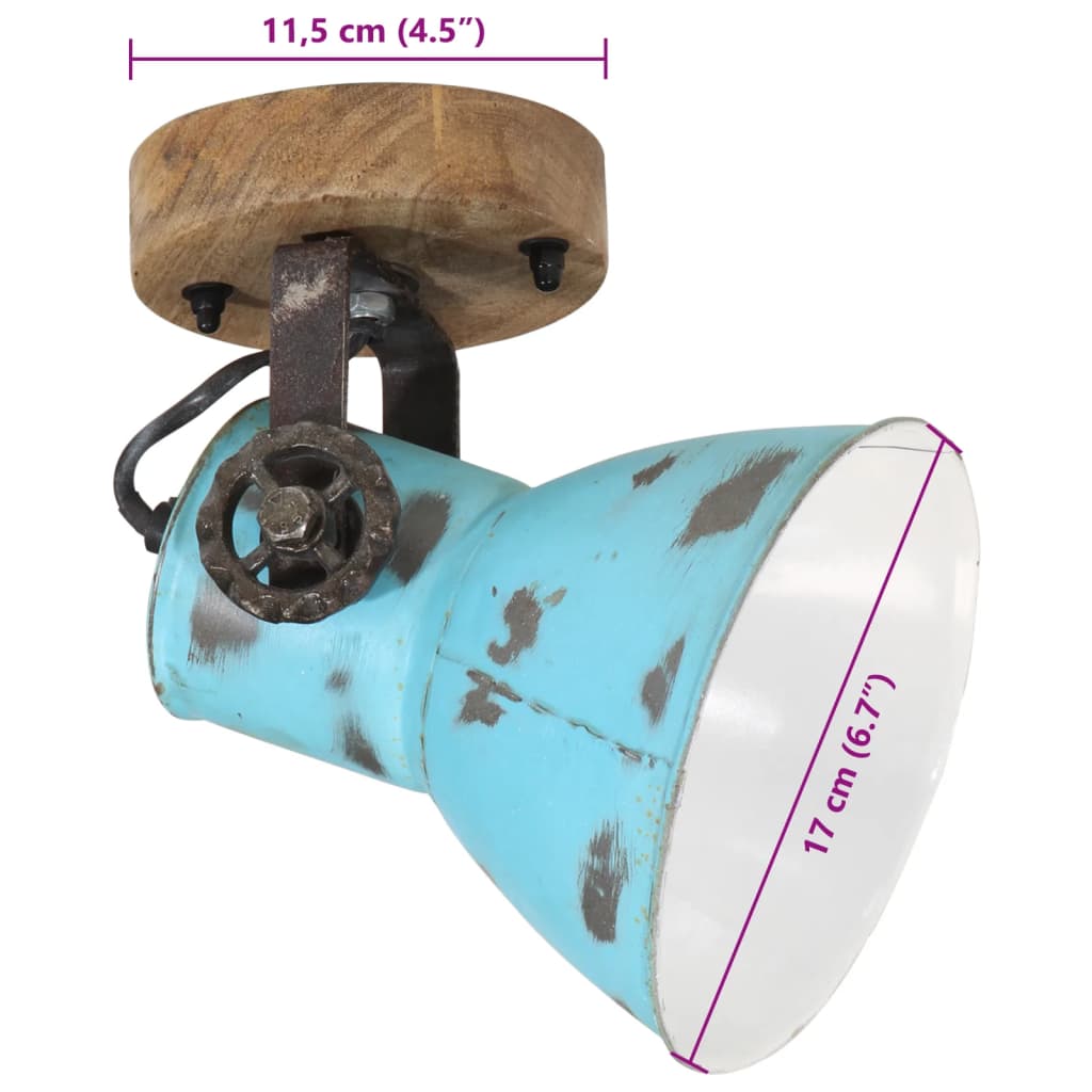 Wandleuchte 25 W 11,5X11,5X25 Cm E27 Blau