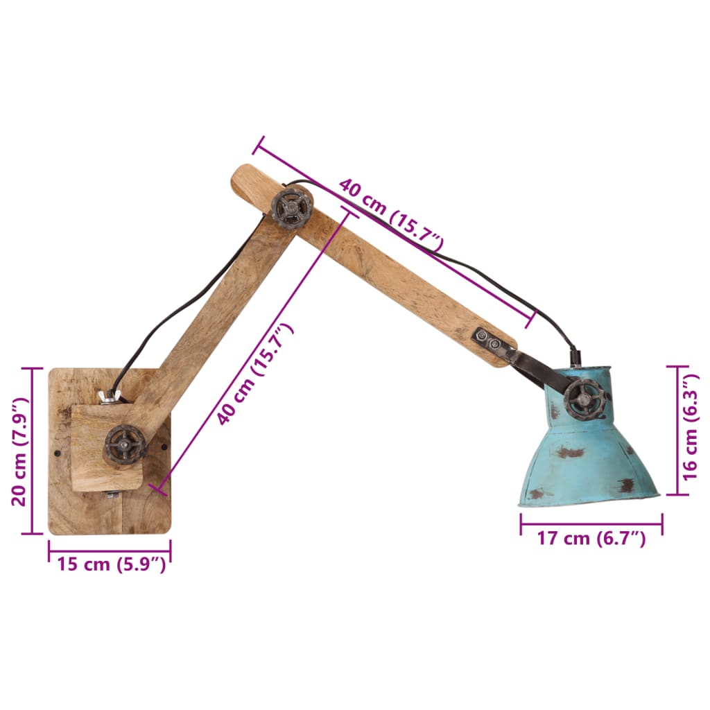 25 W 96X15X20 Cm E27 Blau