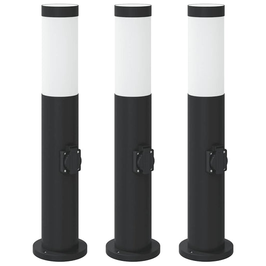Pollerleuchten Mit Auslass 3Er 50 Cm Edelstahl Ip44