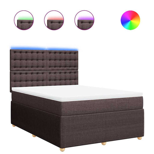 Boxspringbett Mit Matratze Stoff Dunkelbraun