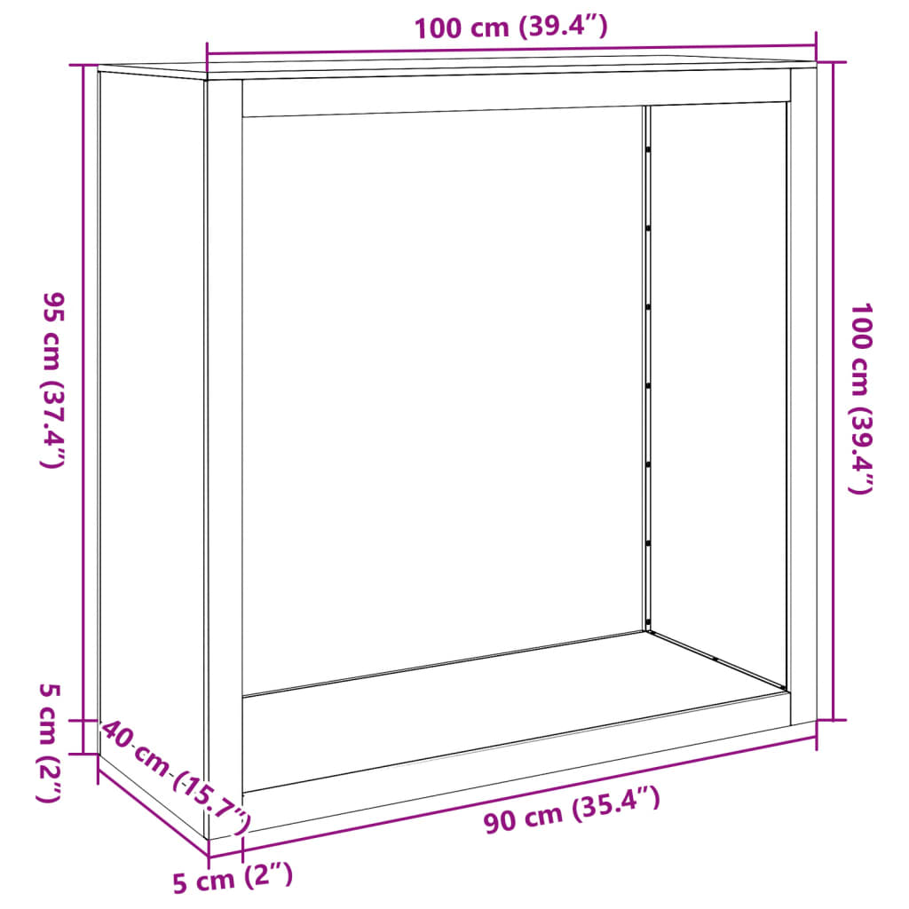 Brennholzregal 100X40X100 Cm Edelstahl