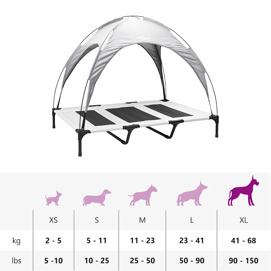 Hundebett Silber Grau Stahl