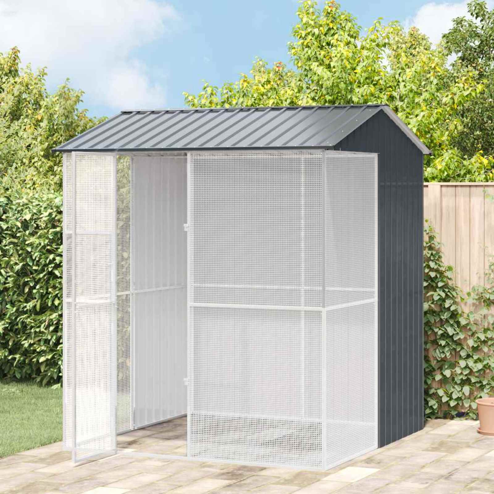 Vogelkäfig 215 X 110 X 247 Cm Verzinkter Stahl