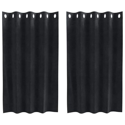 Verdunkelungsvorhänge 2 Pcs Samt Schwarz