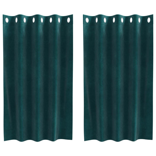 Verdunkelungsvorhänge 2 Pcs Samt Dunkelgrün