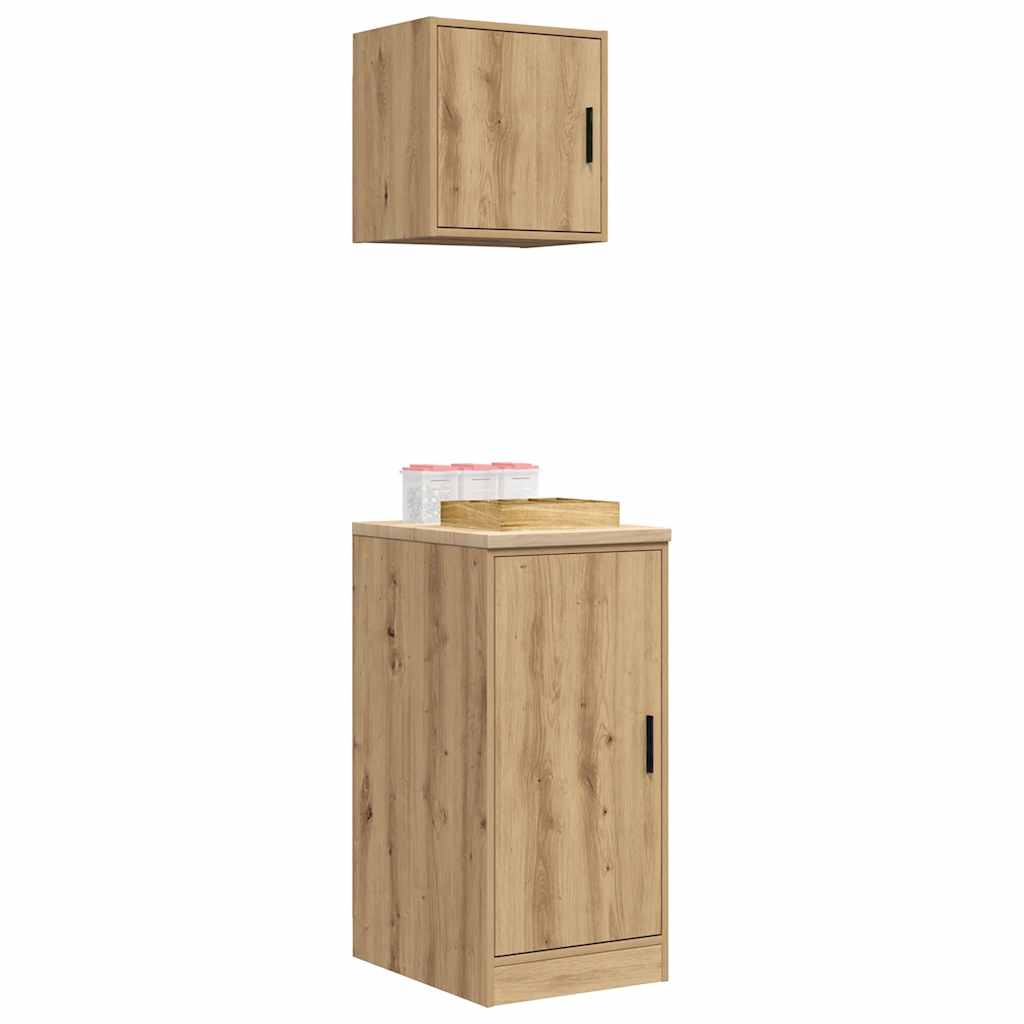 Garagenschränke 2 Stk. Artisan-Eiche Holzwerkstoff Artisian Oak