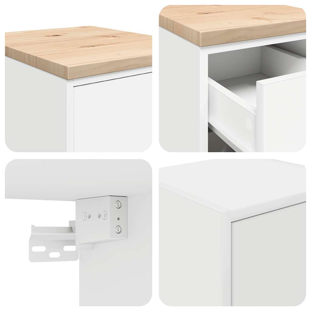 Garagenschränke 2 Stk. Holzwerkstoff Weiß