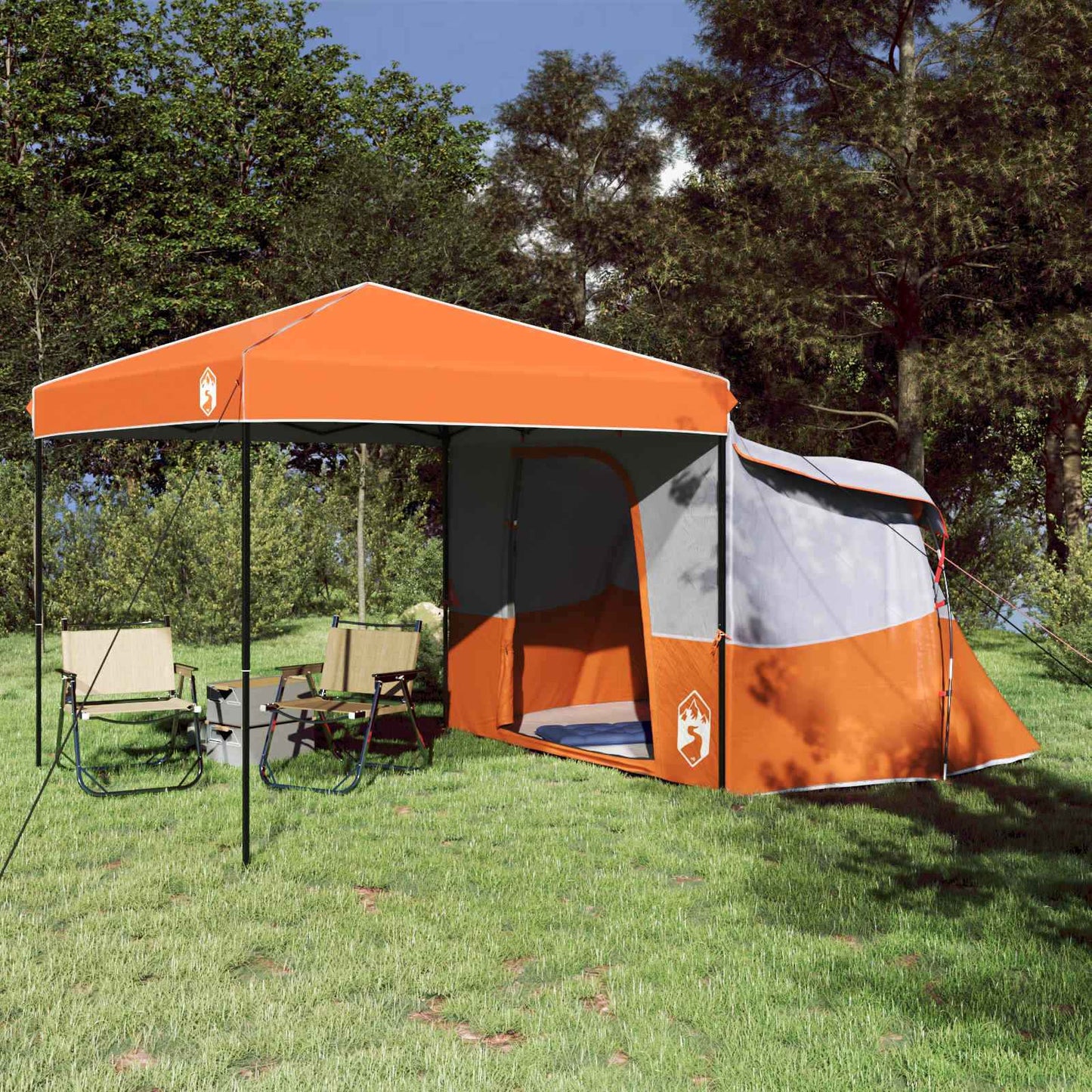 Camping-Zelt-Set Mit Dach 2 Pcs Taffeta Und Stoff