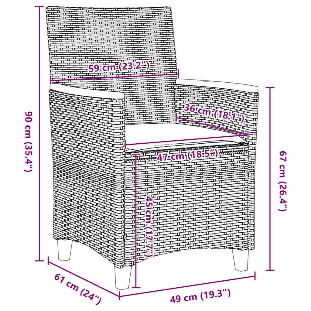 Garten Essgruppe 5 Pcs Poly-Rattan