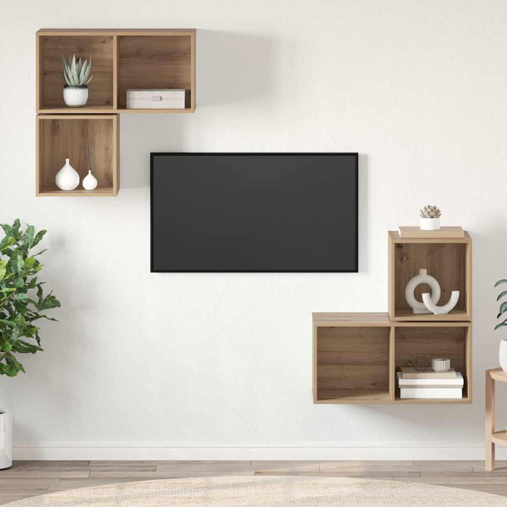 4-Tlg. Tv-Schrank-Set Holzwerkstoff