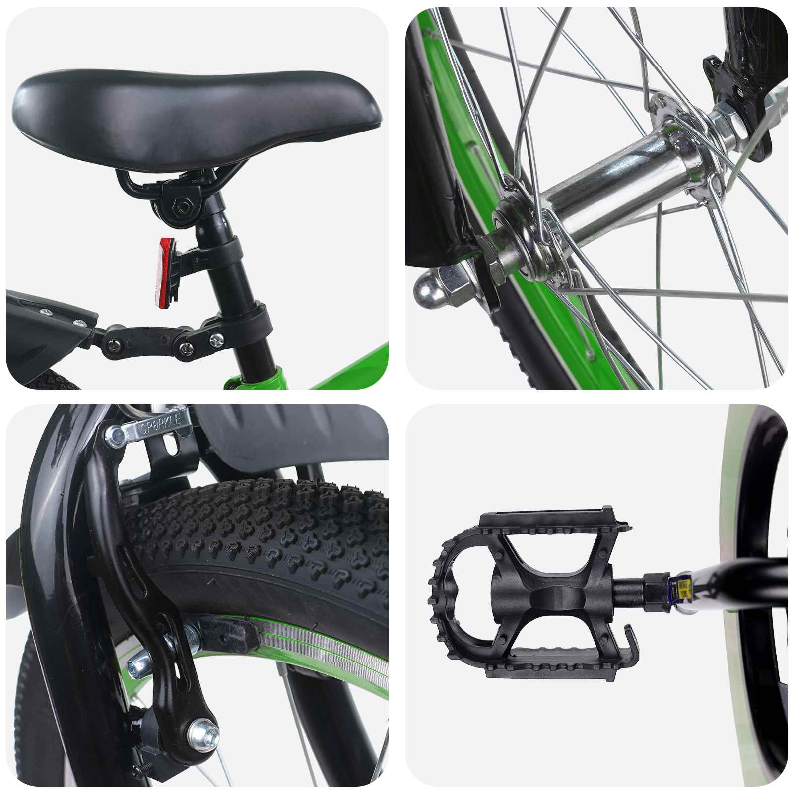 Kinderfahrrad Für 6-11 Jahre Alt Grün Schwarz