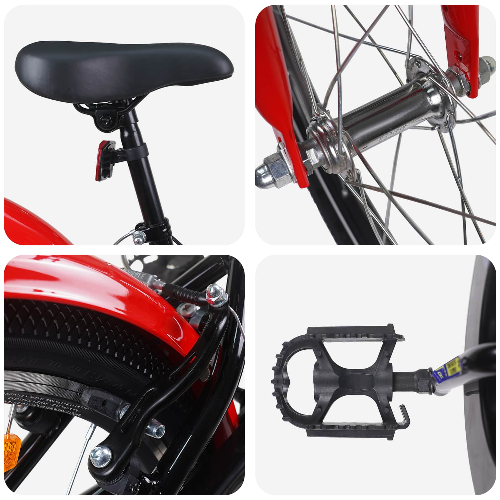 Kinderfahrrad Für 8-12 Jahre Alt Schwarz Rot