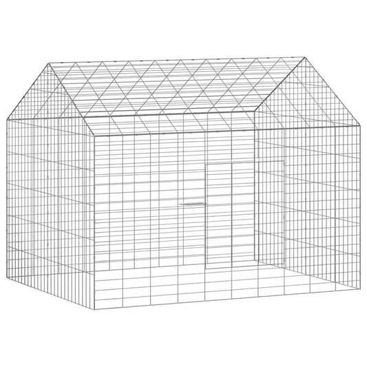 Hasenkäfig Silber 400 X 78 X 78 Cm Verzinkter Stahl