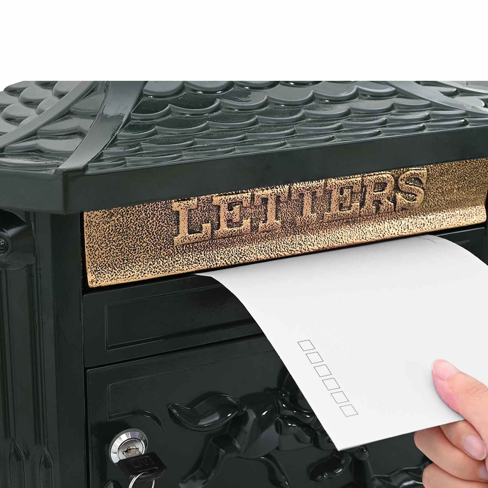 Wandmontierter Briefkasten 40,5 X 16 X 45 Cm Gussaluminium