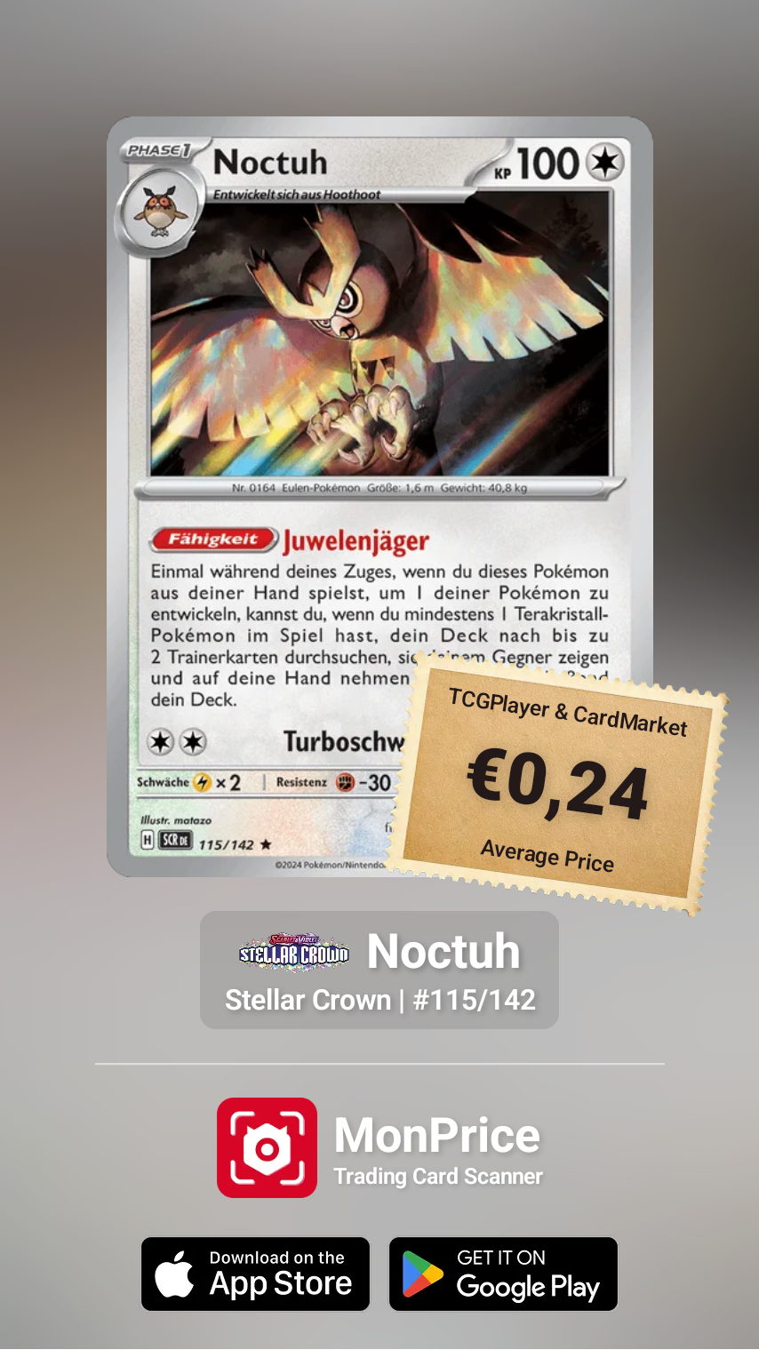 Sammelkarte Pokemon Noctuh Deutsch