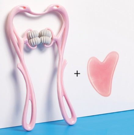 Multifunktionales manuelles Nackenmassagegerät mit sechs Rollen zur Linderung von Massageproblemen