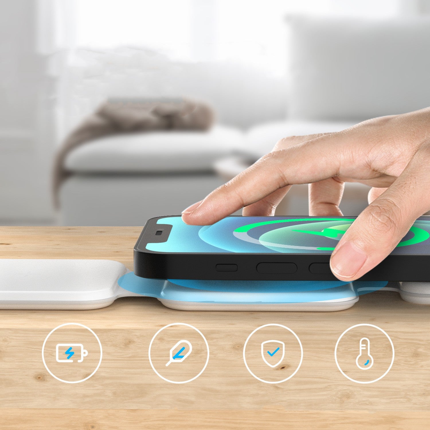 3-in-1 Magnetische, faltbare kabellose Ladestation für mehrere Geräte, faltbares kabelloses Ladegerät für Mobiltelefone