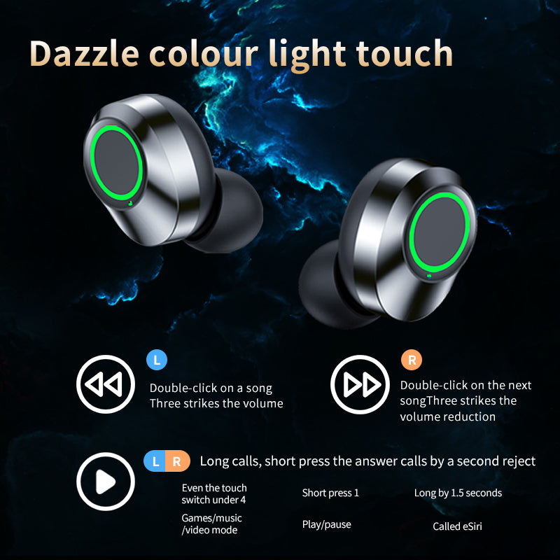YD03 Kabelloses Bluetooth-kompatibles Headset TWS mit großem, intelligentem Digitaldisplay und Atemlichtfunktion im Ohr
