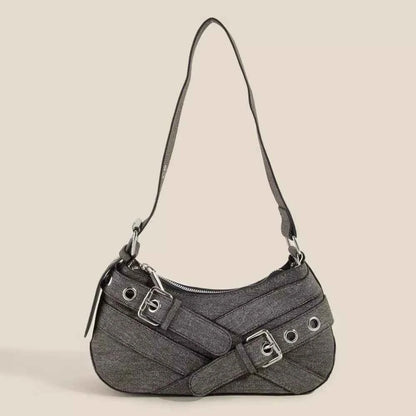 Fame Denim Belt Accent Schultertasche