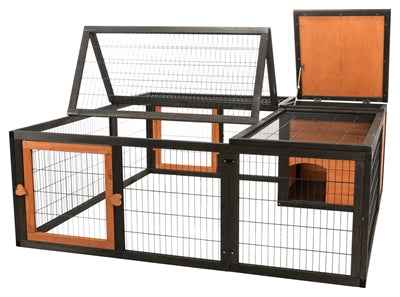 Trixie Natura Run Mit Abdeckung Holz Schwarz/Braun