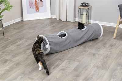 Trixie Katze Spielen Tunnel Harvey Velours / Plüsch Grau