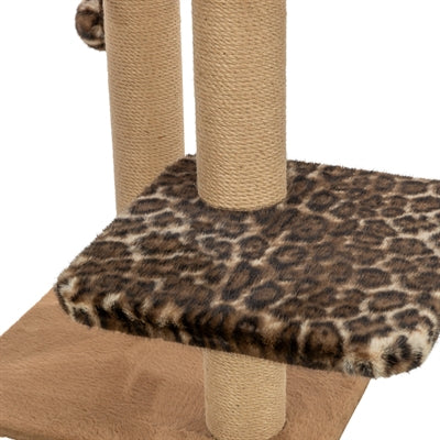 Trixie Kratzbaum Leo Panther Print Lair Mit Bogen Braun