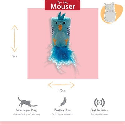 Happy Pet Tabby Patch Vogel Rasseln Und Rollen Blau